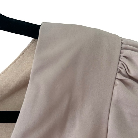 Lichi silk satin button embellished midi dress size small champagne beige luxury - Picture 4 of 14